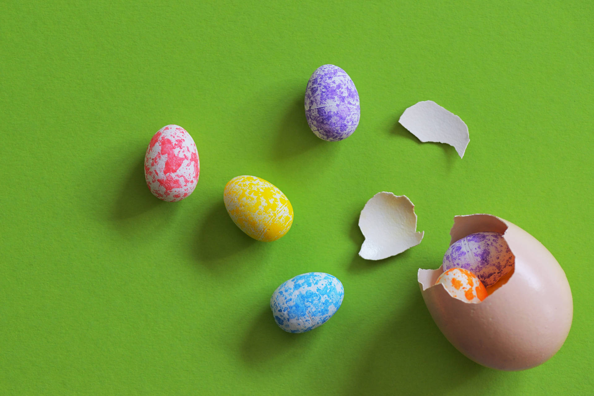 Cracked Easter Eggs Background