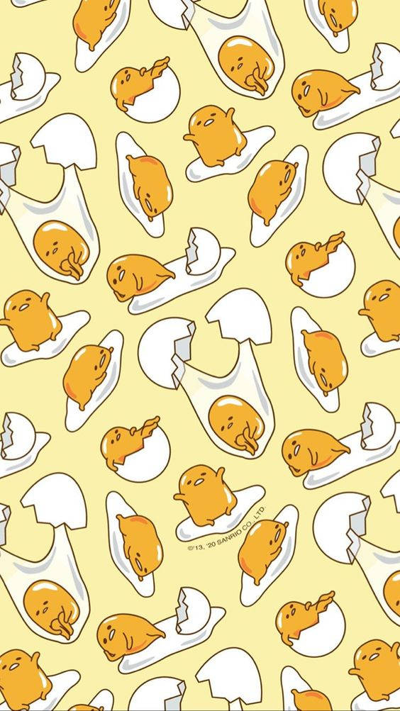 Cracked Egg Gudetama Aesthetic Background