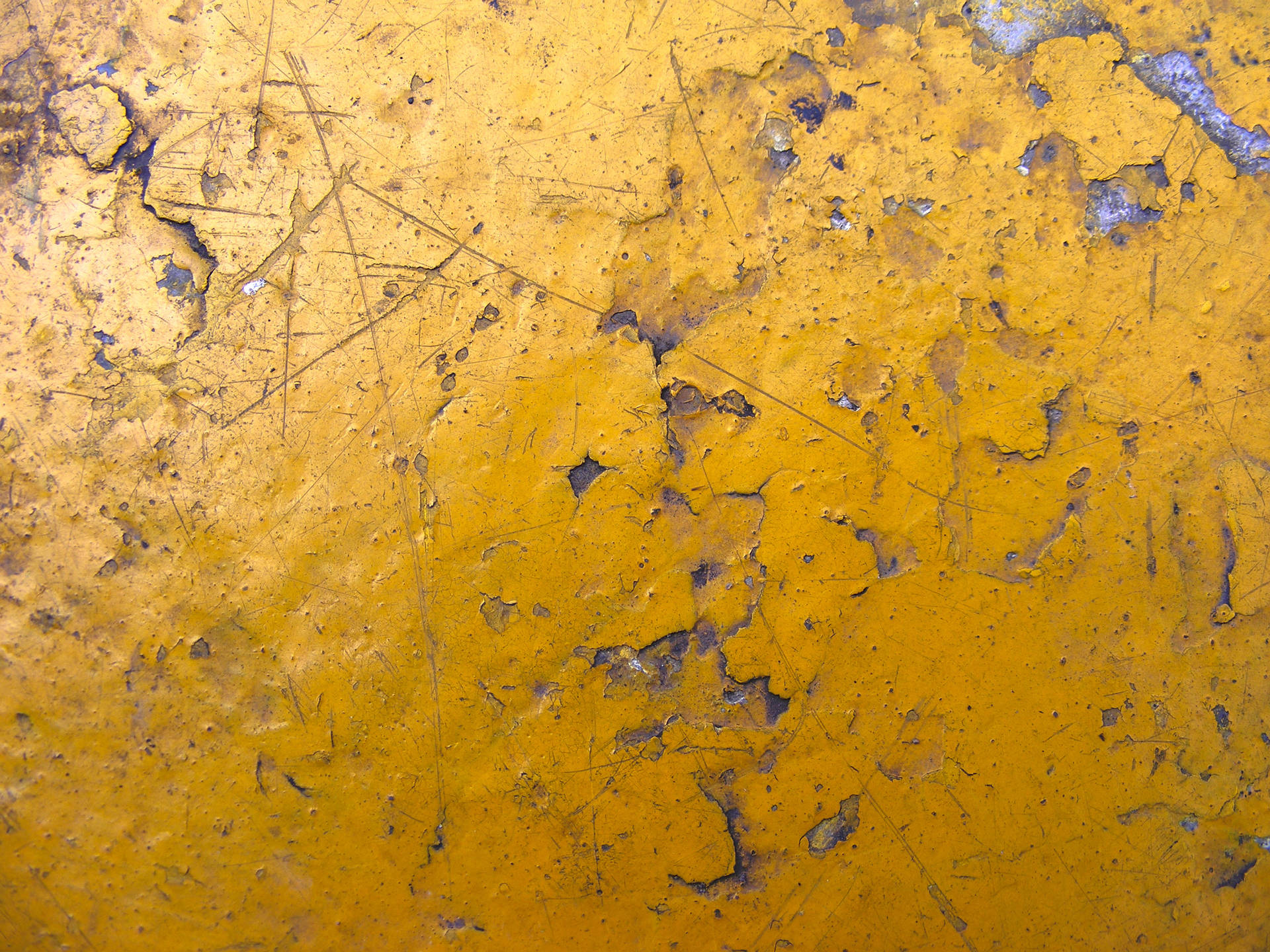 Cracking Yellow Paint Grunge Texture Background