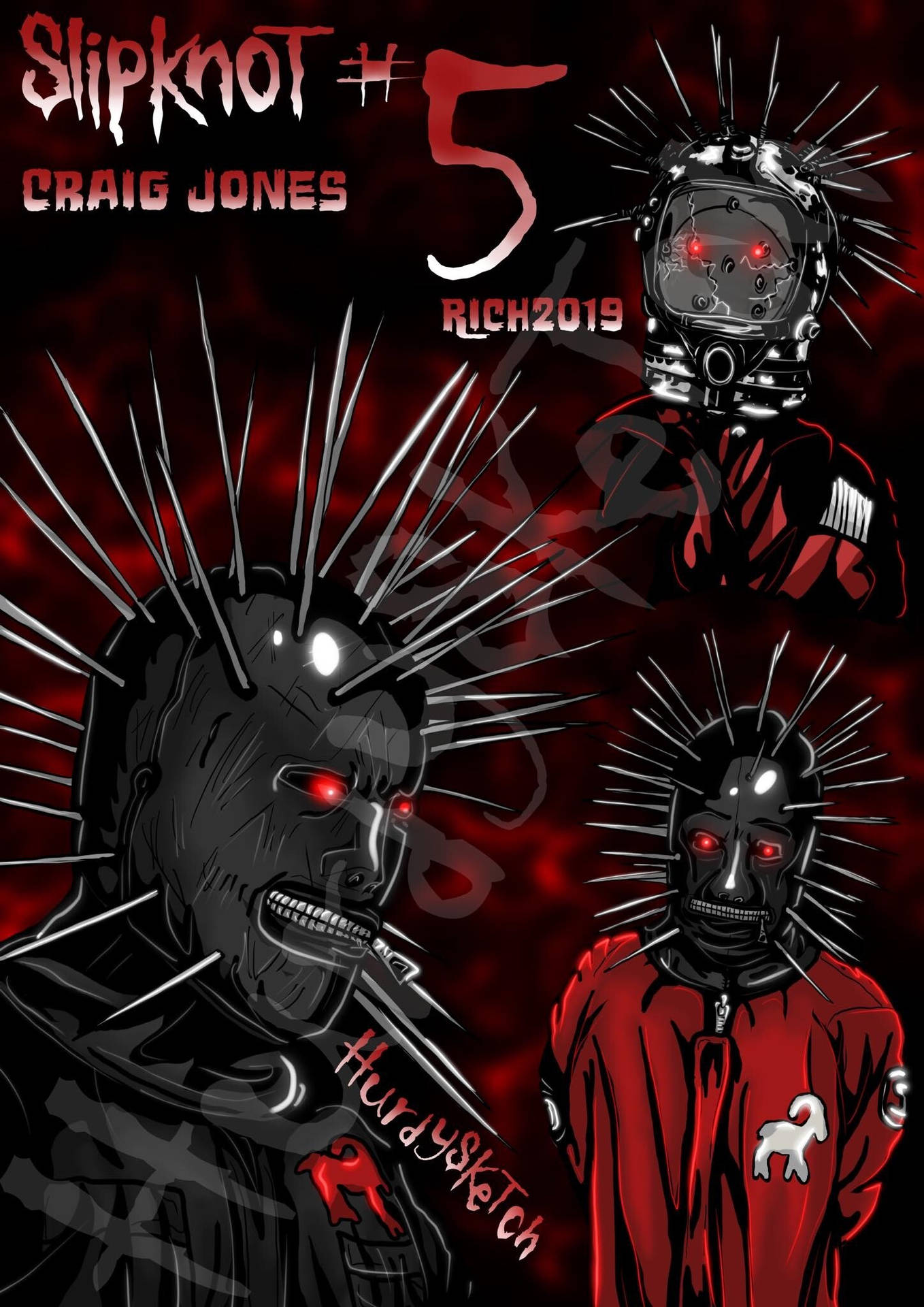 Craig Jones Slipknot Red Artwork