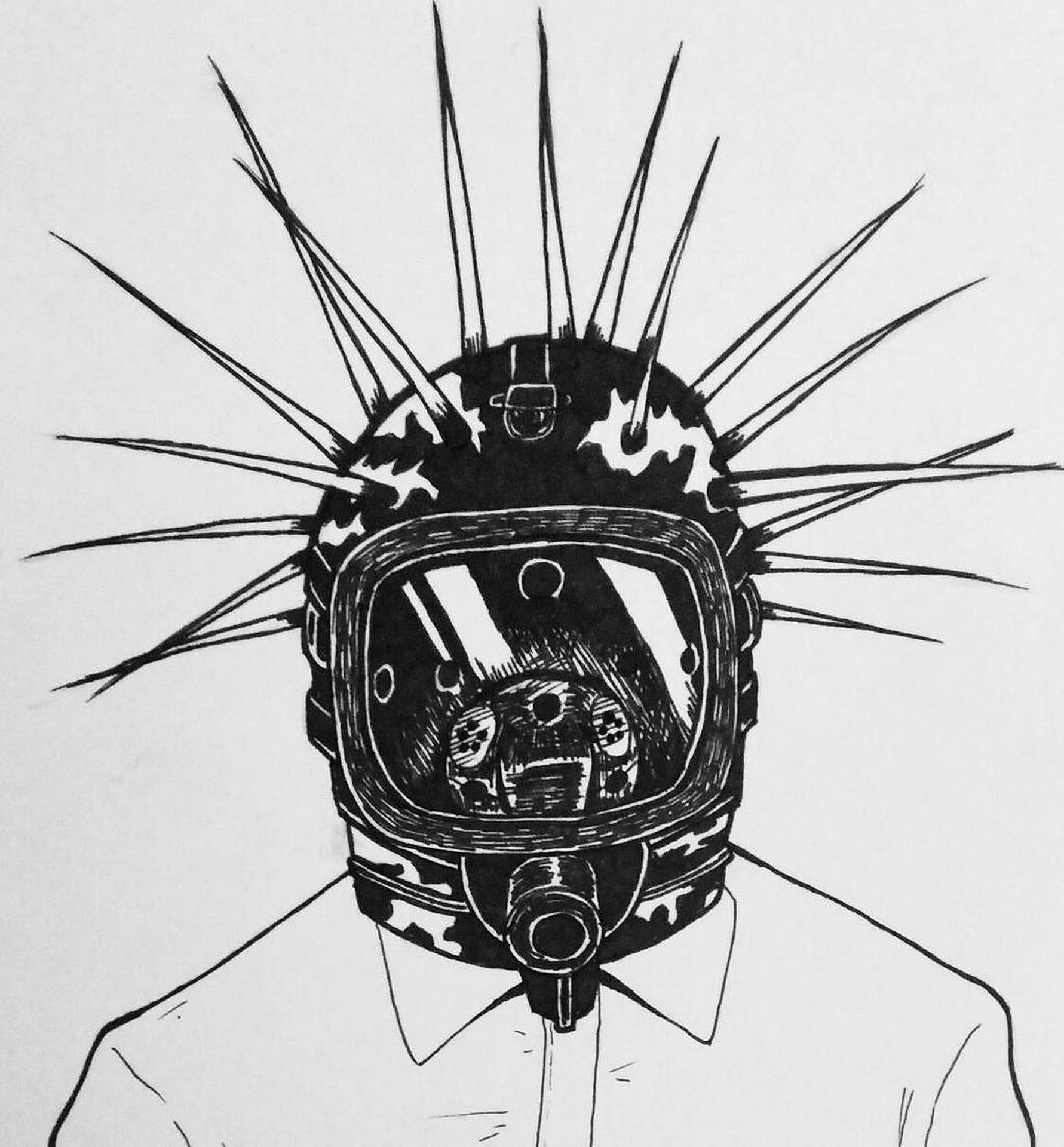 Craig Jones Spiky Mask Drawing Background