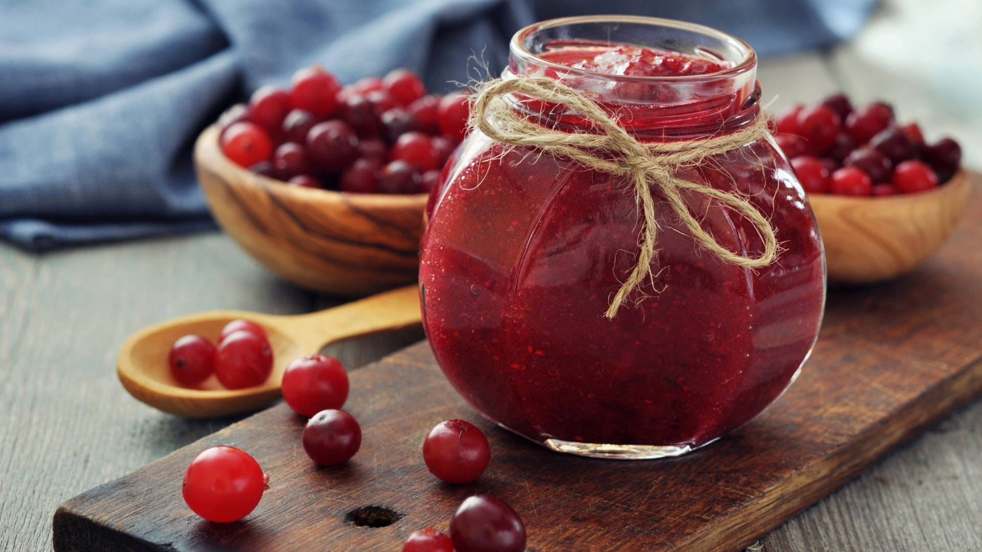 Cranberry Jam In Glass Container Background