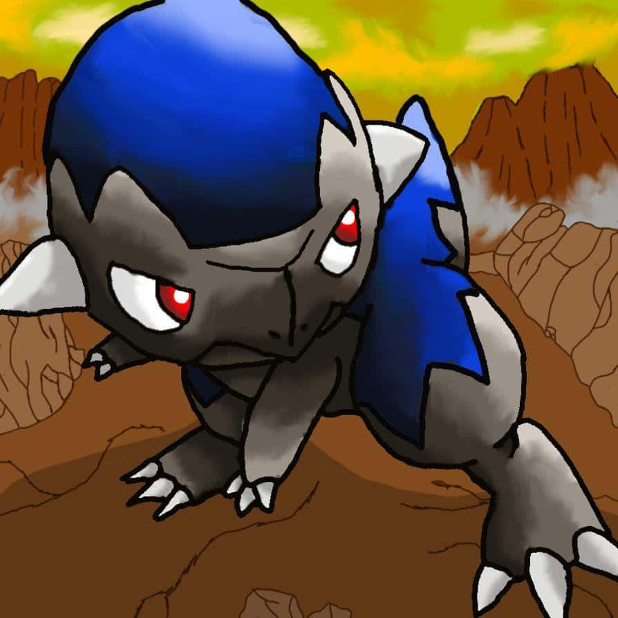 Cranidos In Rocky Terrain Background