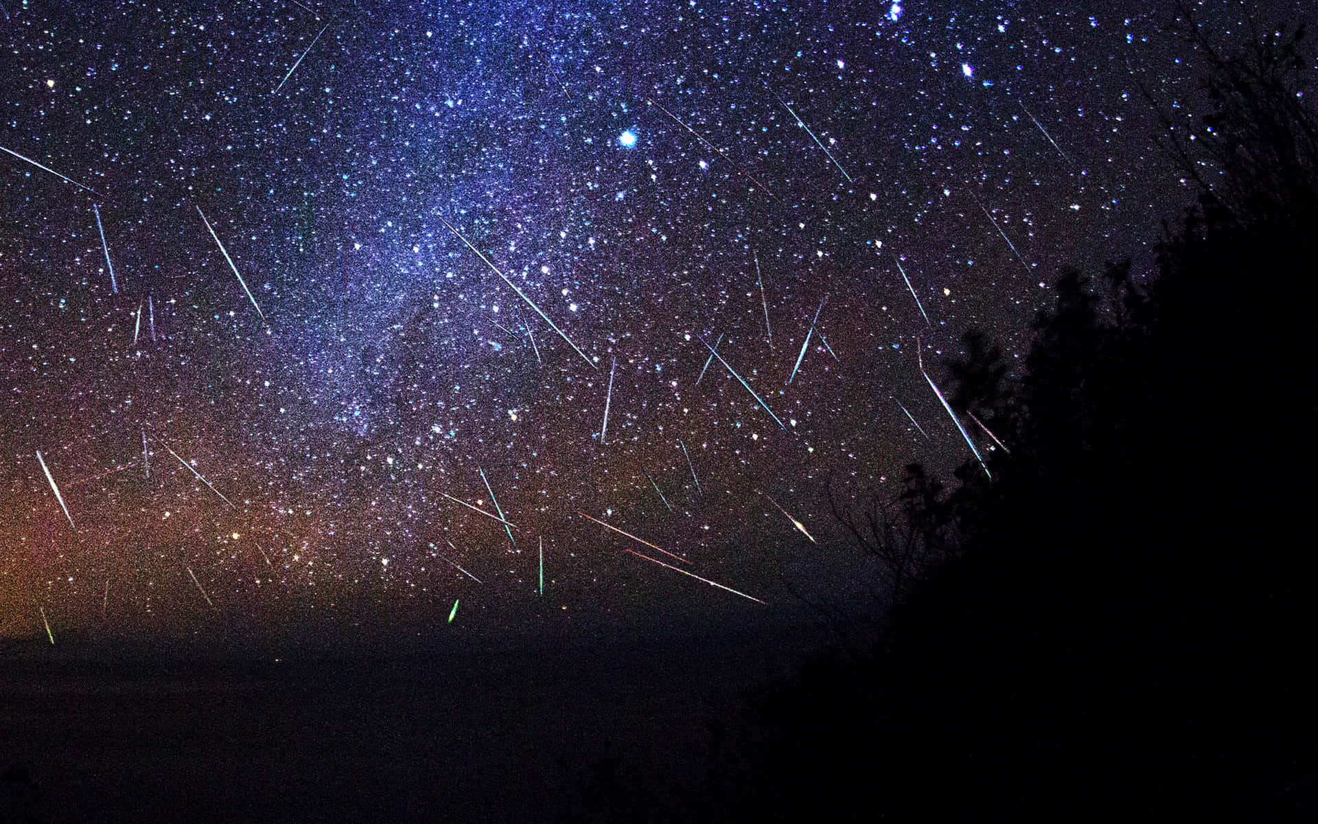 Crashing Meteor Lights Up The Sky Background