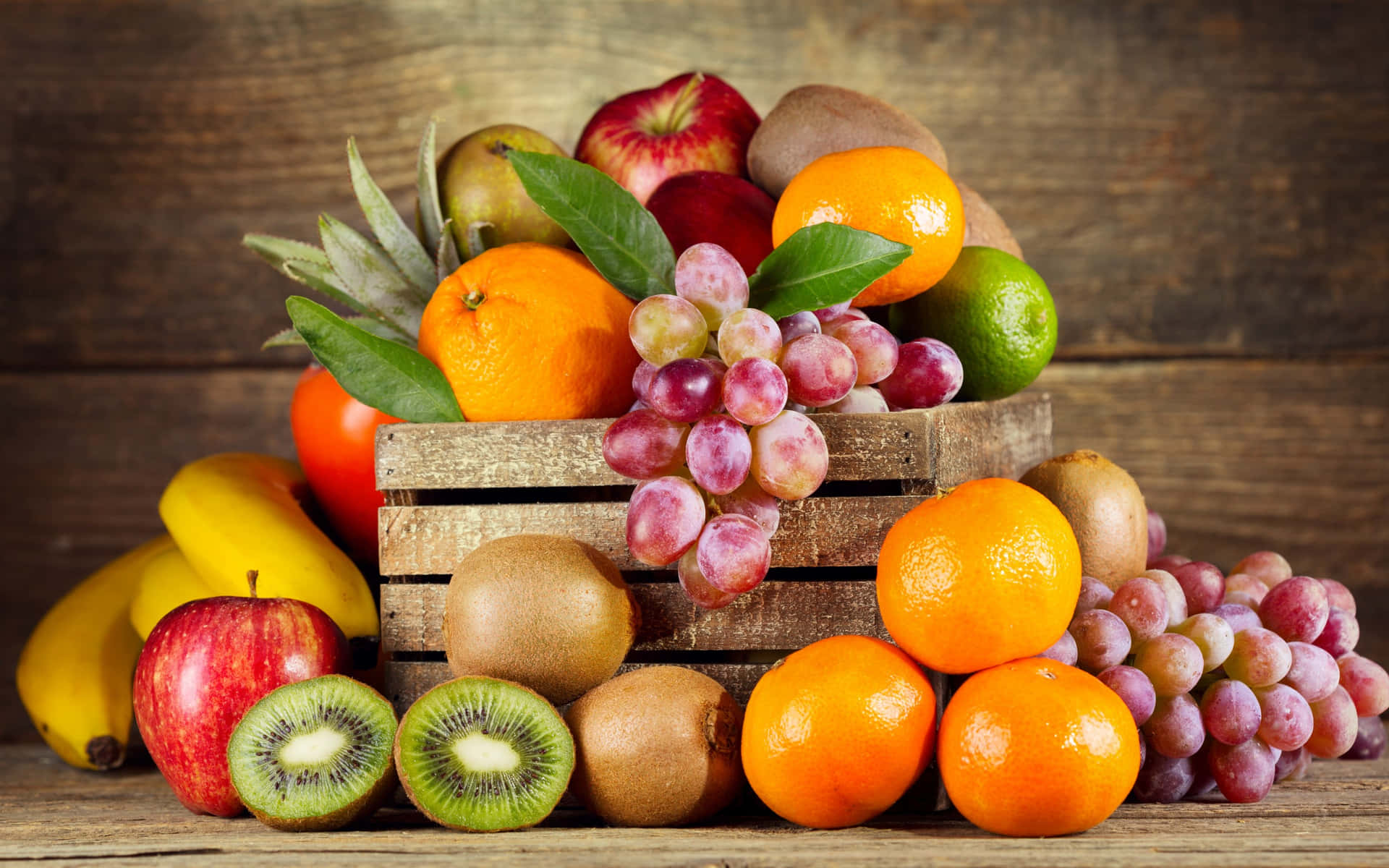 Crate Of Various Fruits And Vegetables