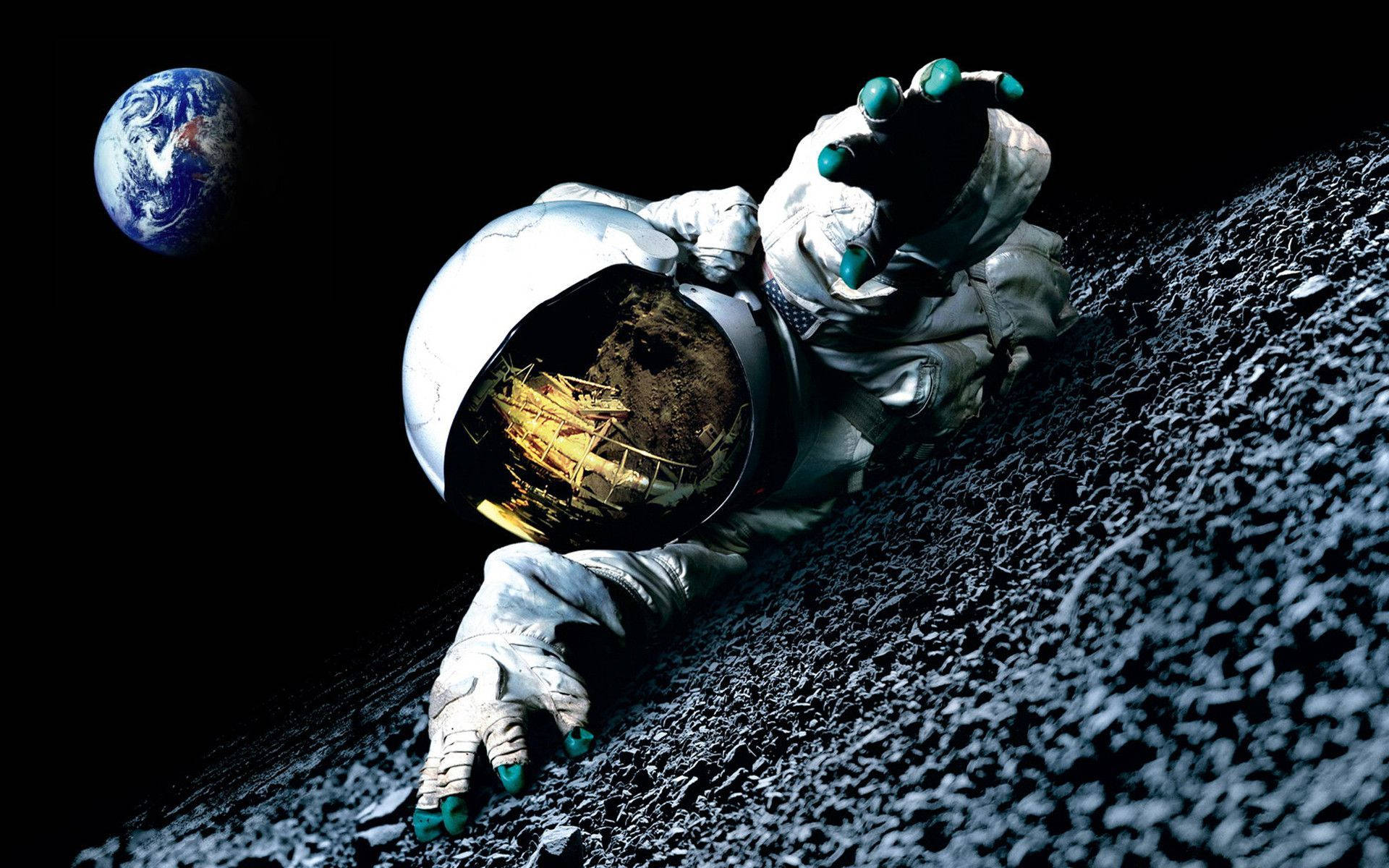 Crawling Space Astronaut Background