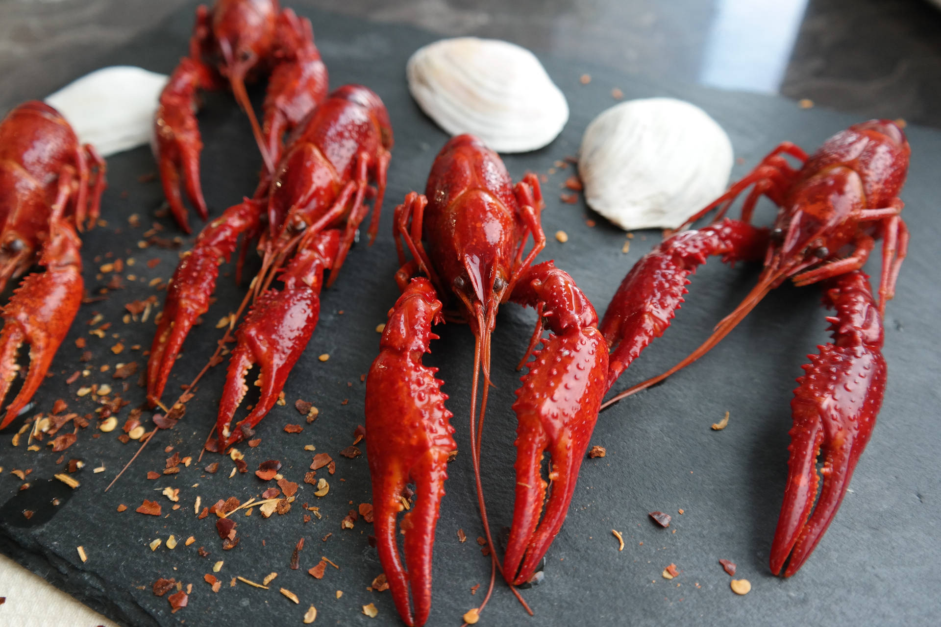 Crayfish Seafood With Seashells