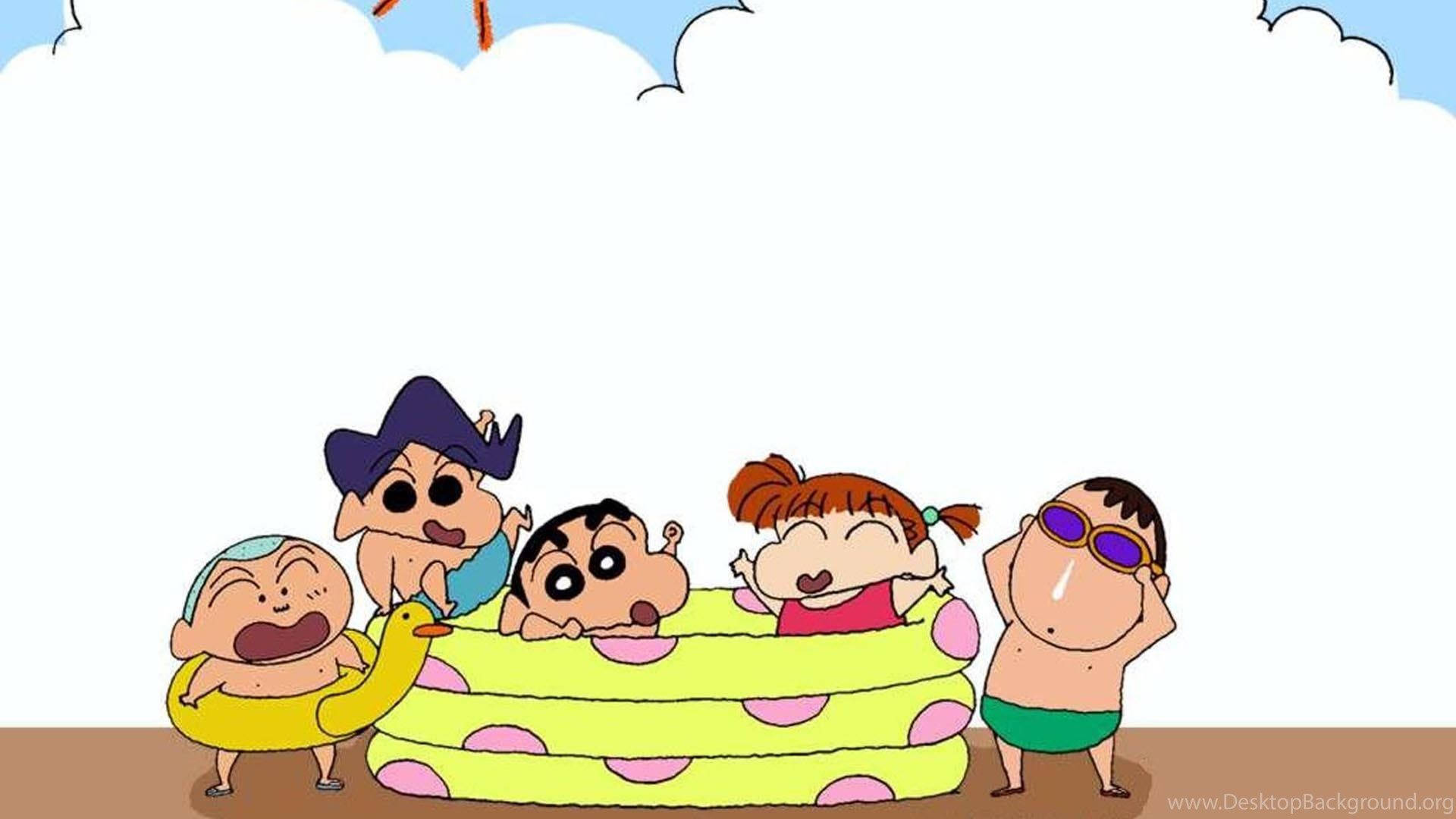 Crayon Shin Chan Characters In Pool