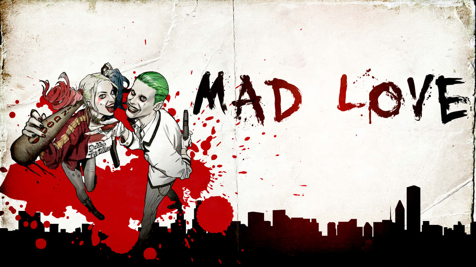 Crazed Love - The Joker And Harley Quinn From Suicide Squad Background