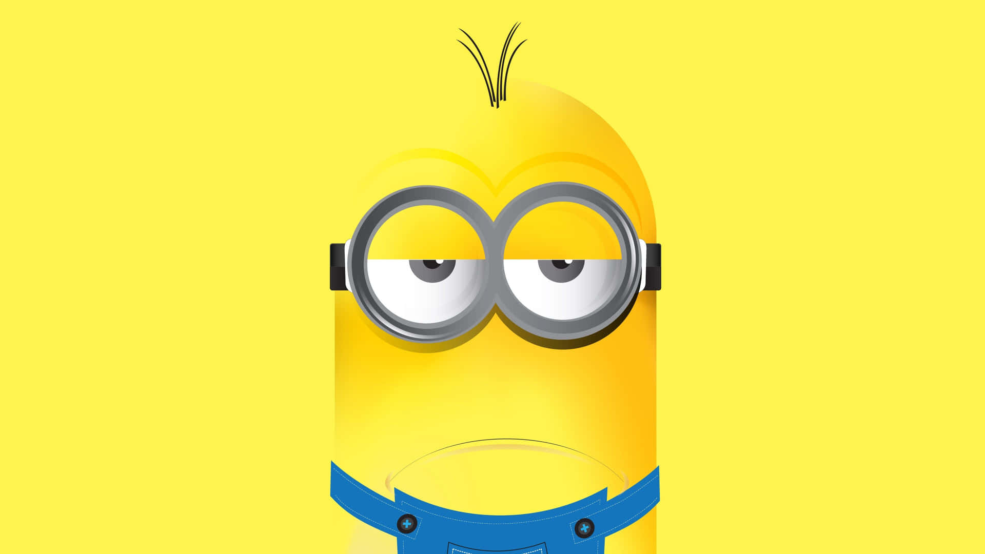 Crazy Cartoon Minion Disturbed Face Yellow Desktop Background