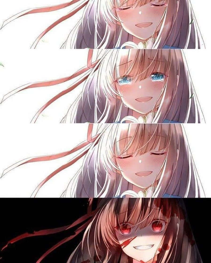 Crazy, Colorful And Creative Psycho Anime Girl Background