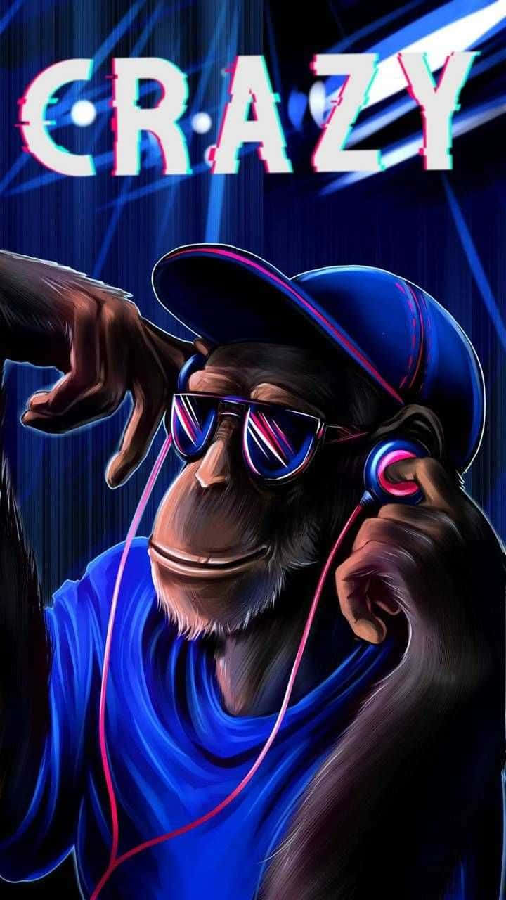 Crazy Cool Chimpanzee D J Background