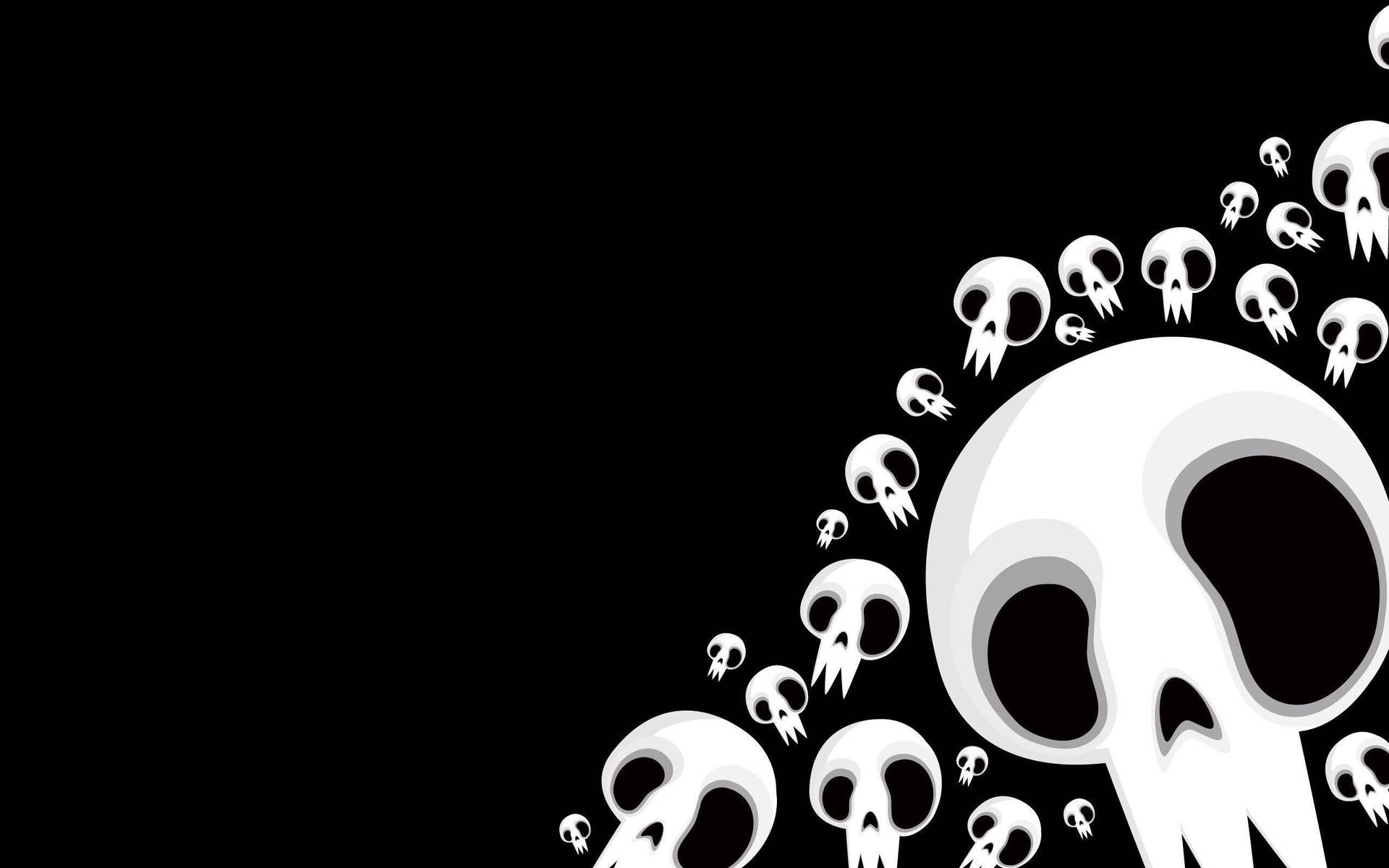 Crazy Skeletons Black And White Background