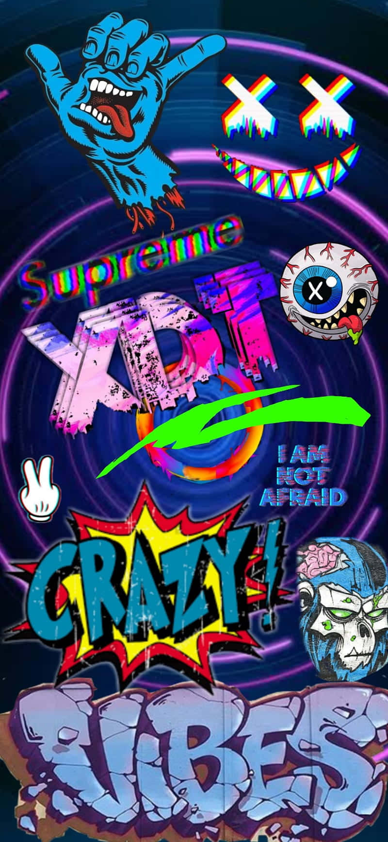 Crazy Vibes Supreme Artwork Background