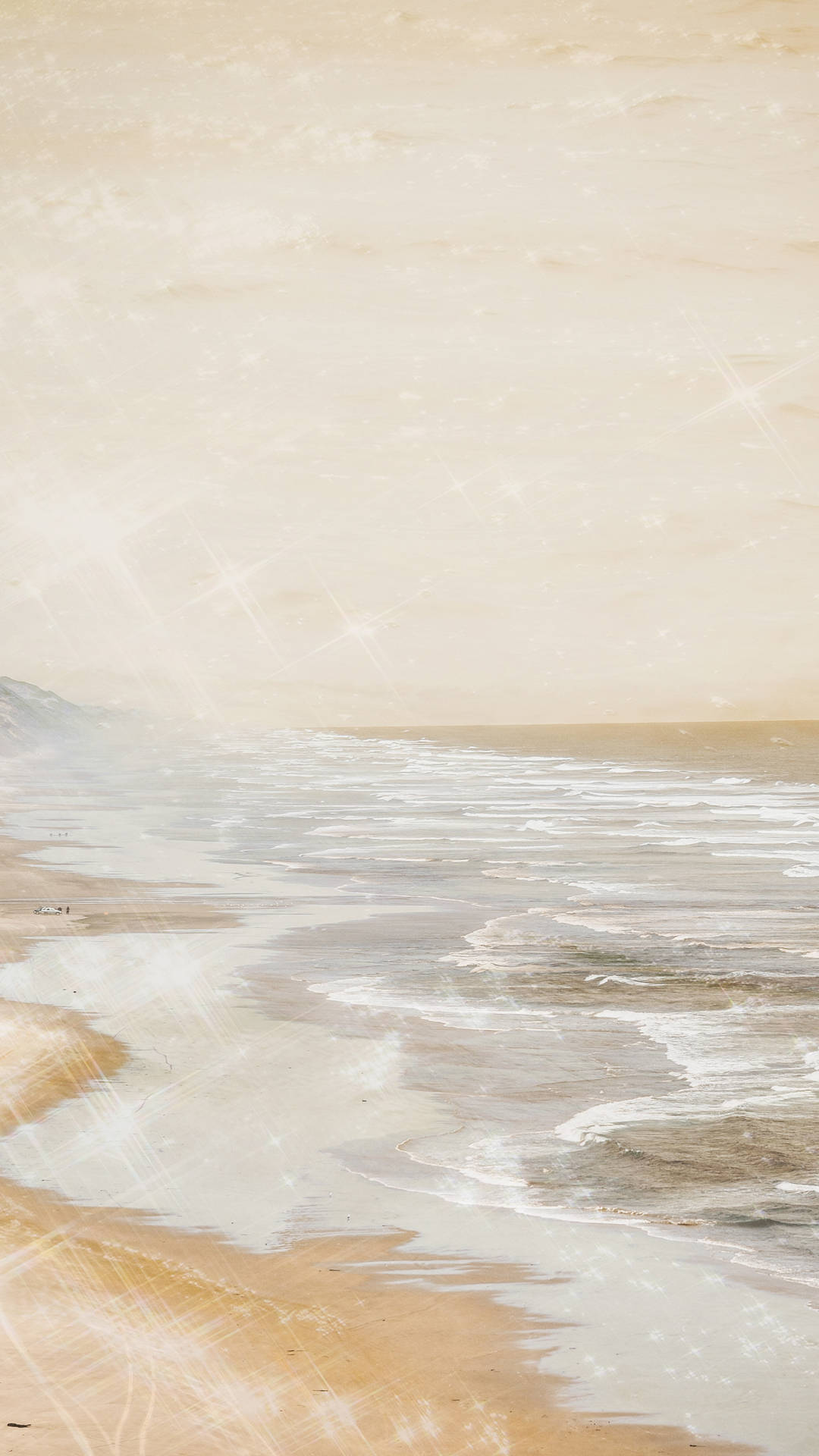 Cream Aesthetic Sparkling Shore Background