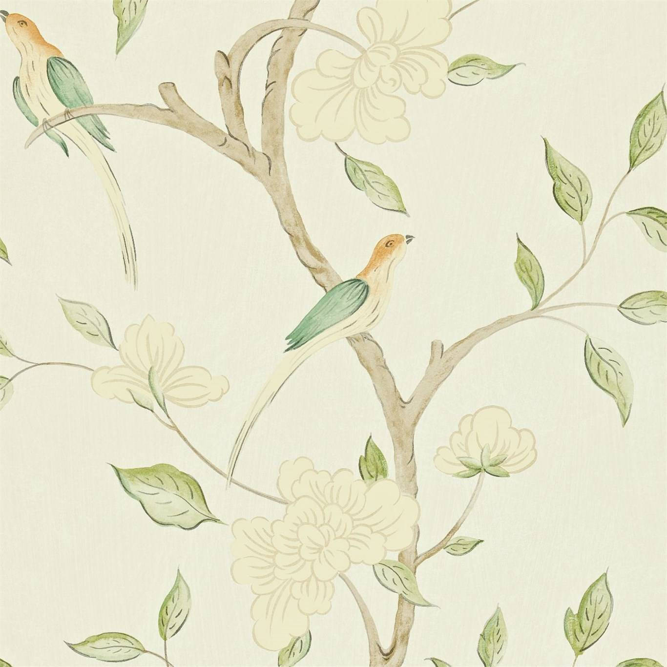 Cream Bird Tree Art Background