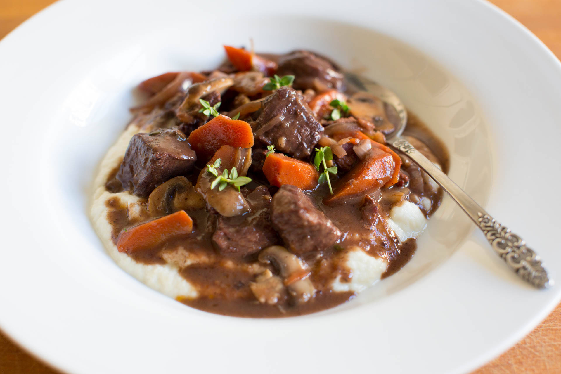 Creamy Beef Bourguignon Background