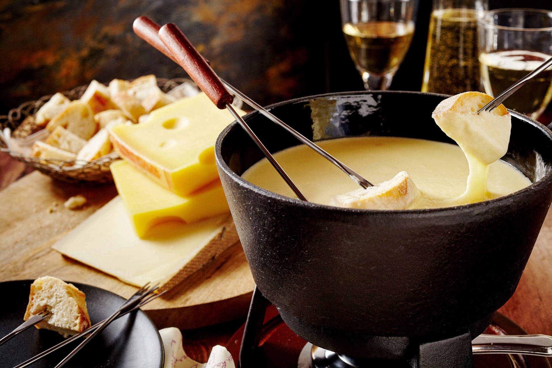 Creamy Cheese Fondue Background