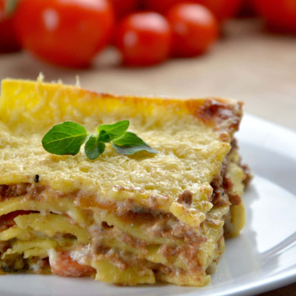 Creamy Lasagna Alla Bolognese Background