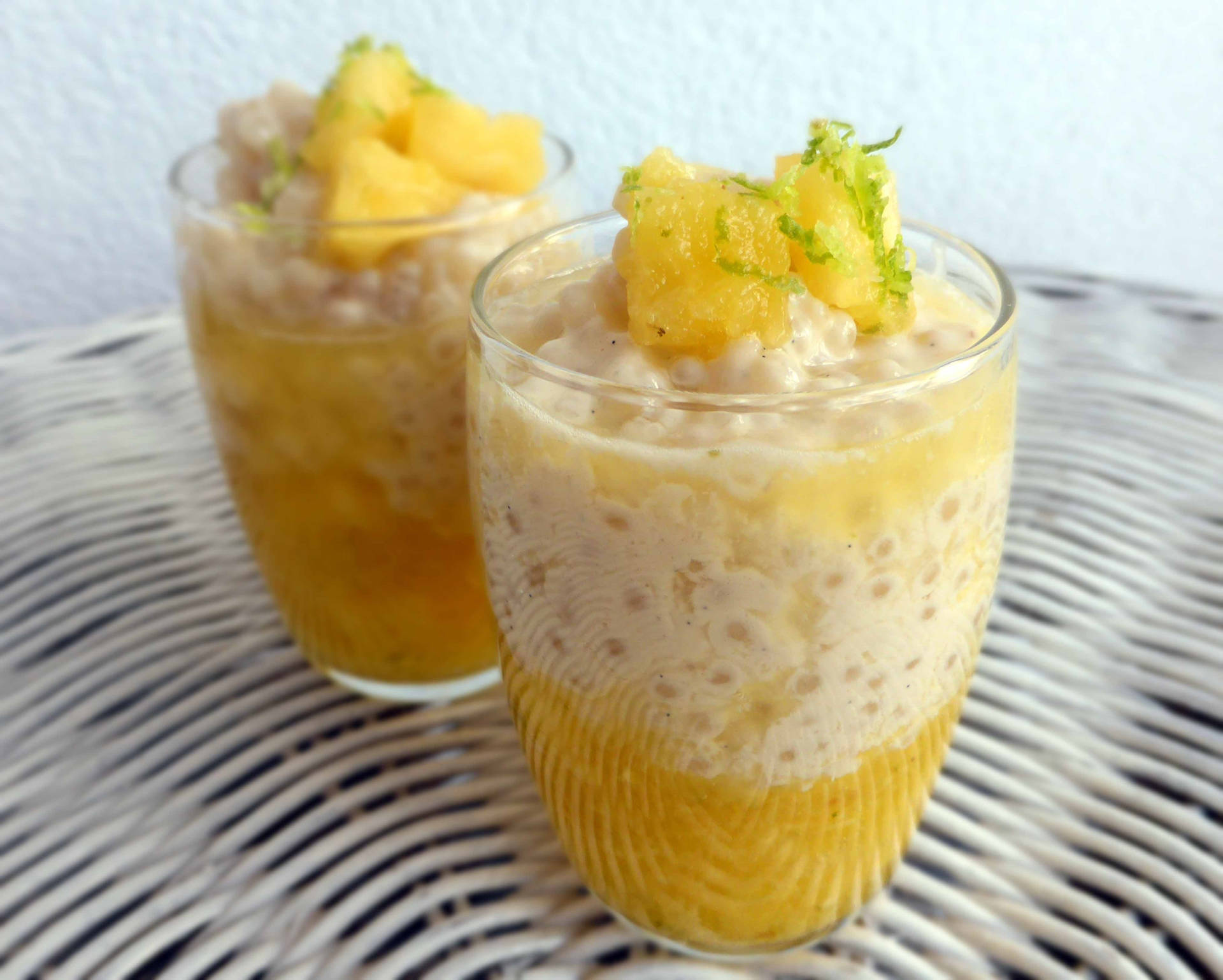 Creamy Mango Tapioca Background