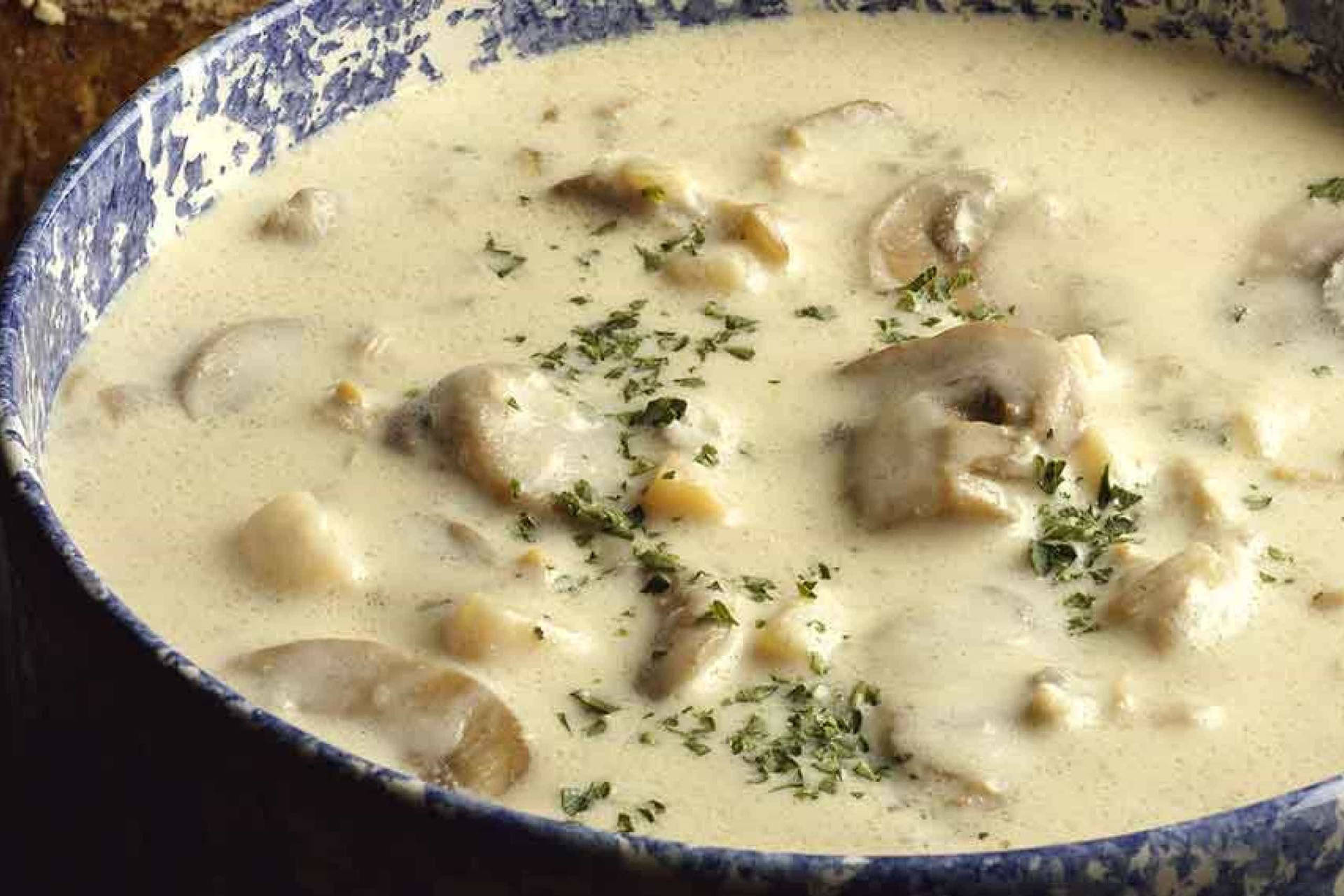 Creamy Mushroom Chowder In A Bowl