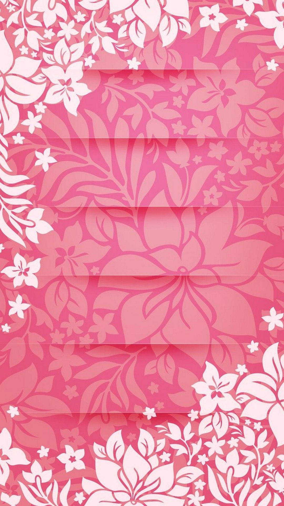 Create A One-of-a-kind Feminine Look With Our Girly White And Pink Abstract Floral Pattern! Background