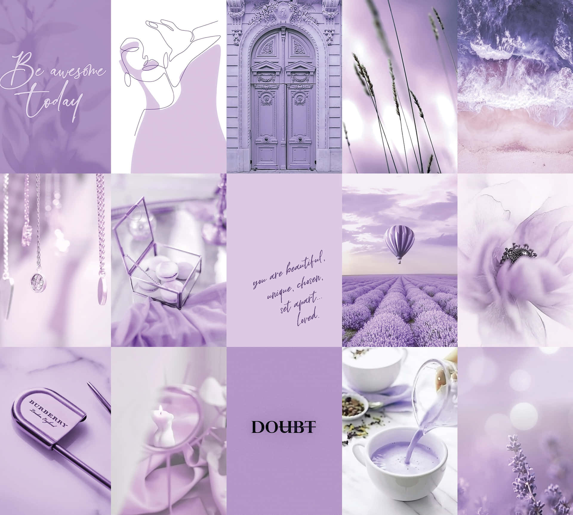 Create A World Of Your Own With This Beautiful Purple Aesthetic Collage Background