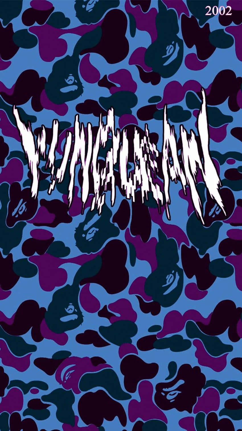 Create An Edgy, Stylish Look With Blue Bape Camo Background