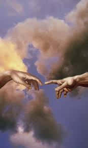 Creation Of Adam 4k Hands In Clouds Background