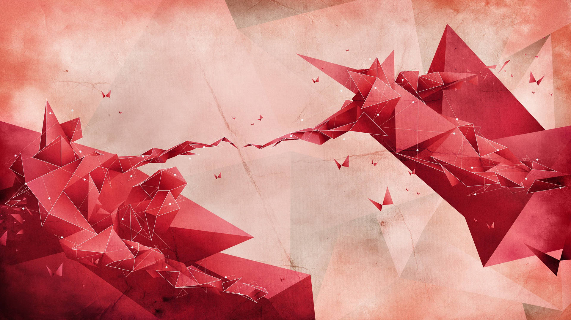 Creation Of Adam Red Abstract Shapes Background