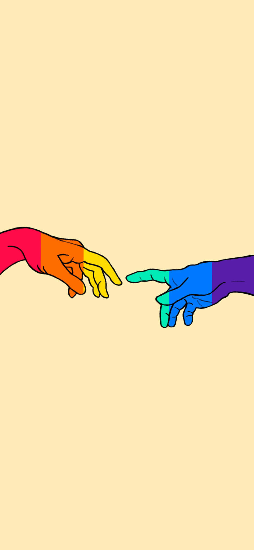 Creation Of Man Aesthetic Lgbt Rainbow Background