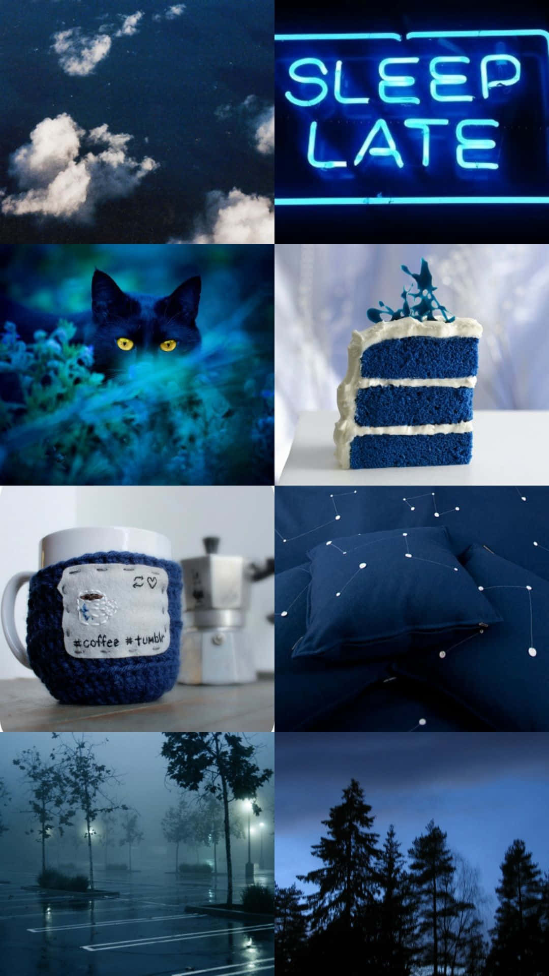 Creative Blue Collage Art Background