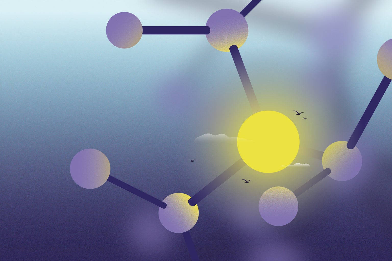 Creative Chemistry Sunset Bond Background
