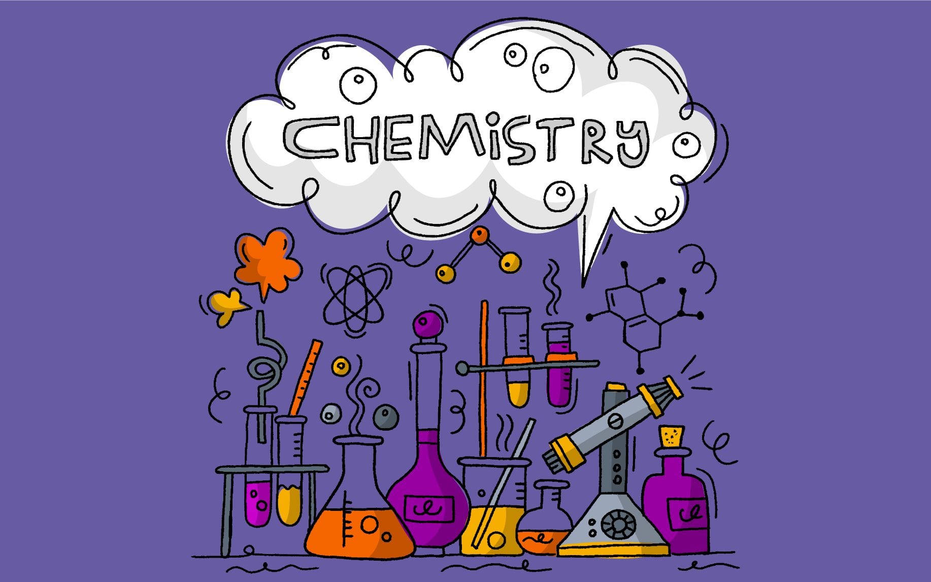 Creative Cloud Violet Chemistry Background