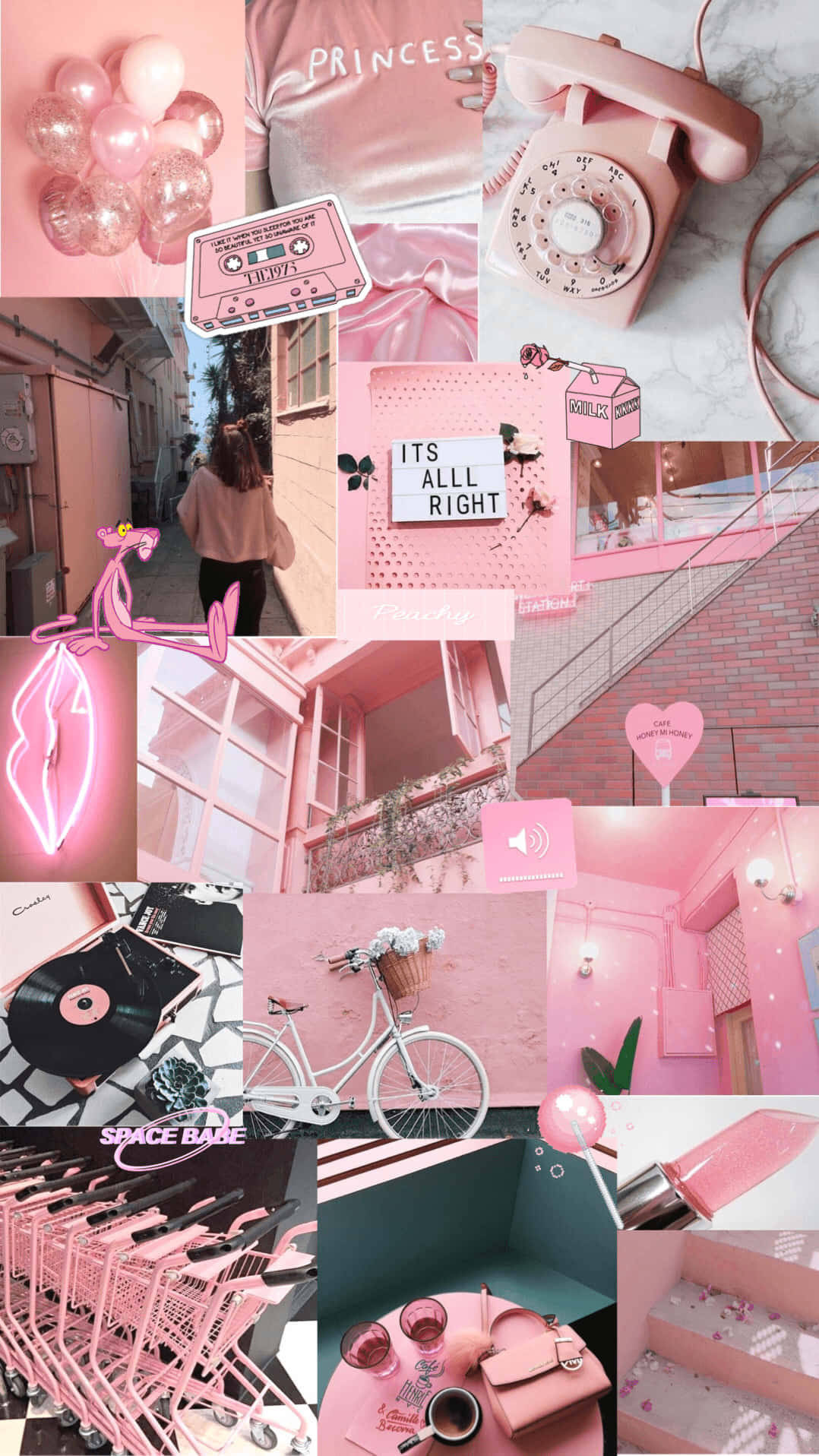 Creative Collage Of Unique Pink Shades Background