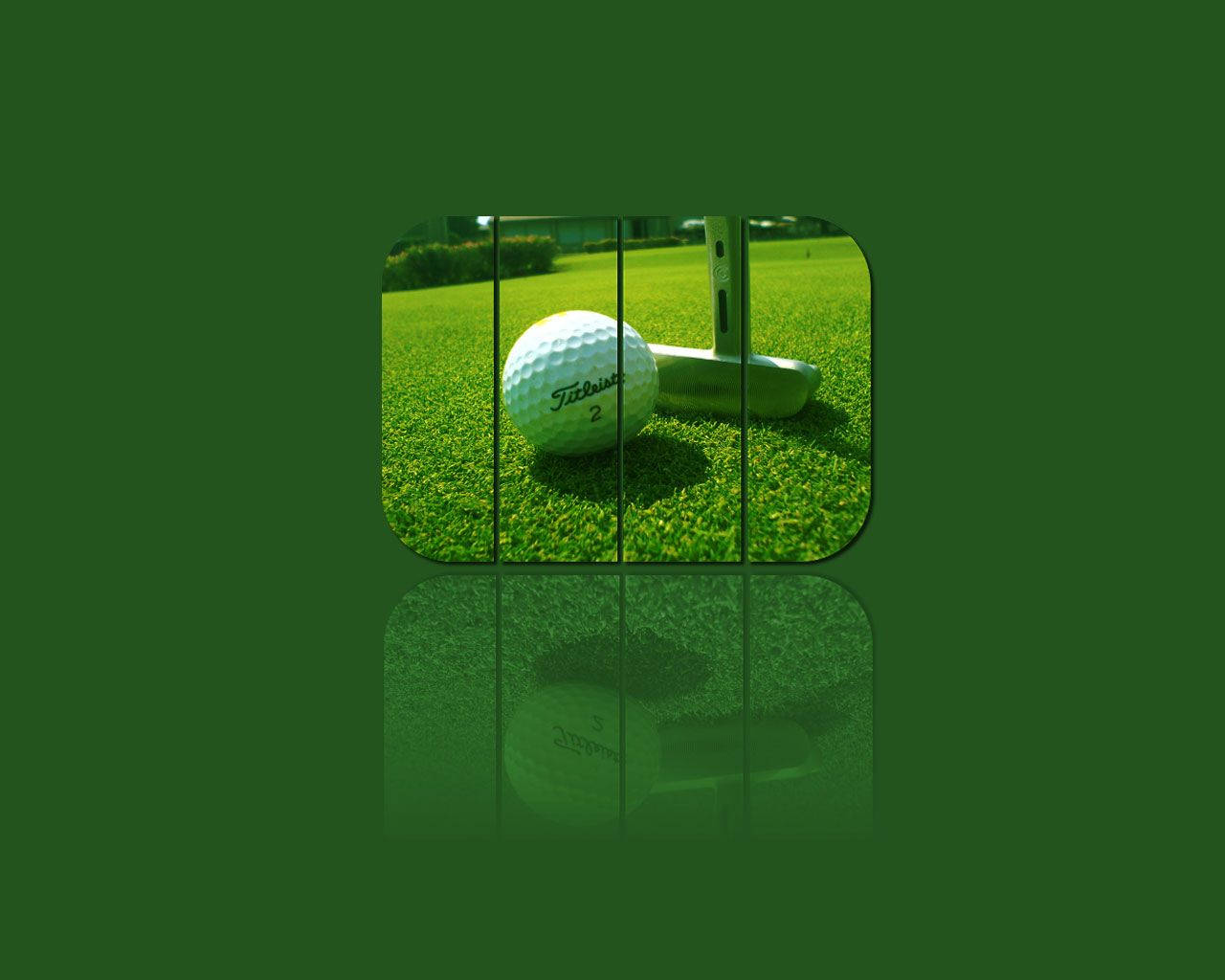 Creative Cool Golf Ball On Mirror Art Background