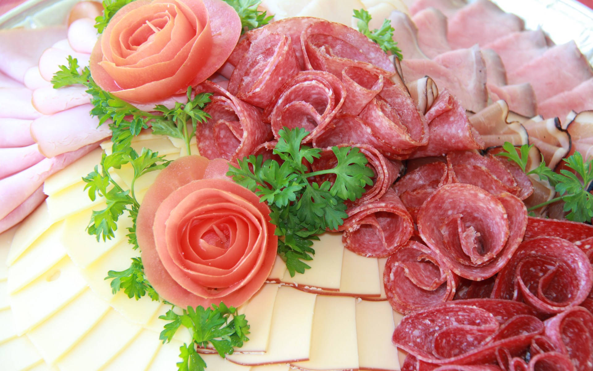 Creative Flowers Lunch Meat Plating Background