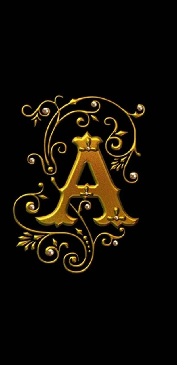Creative Gold Capital Alphabet Letter A