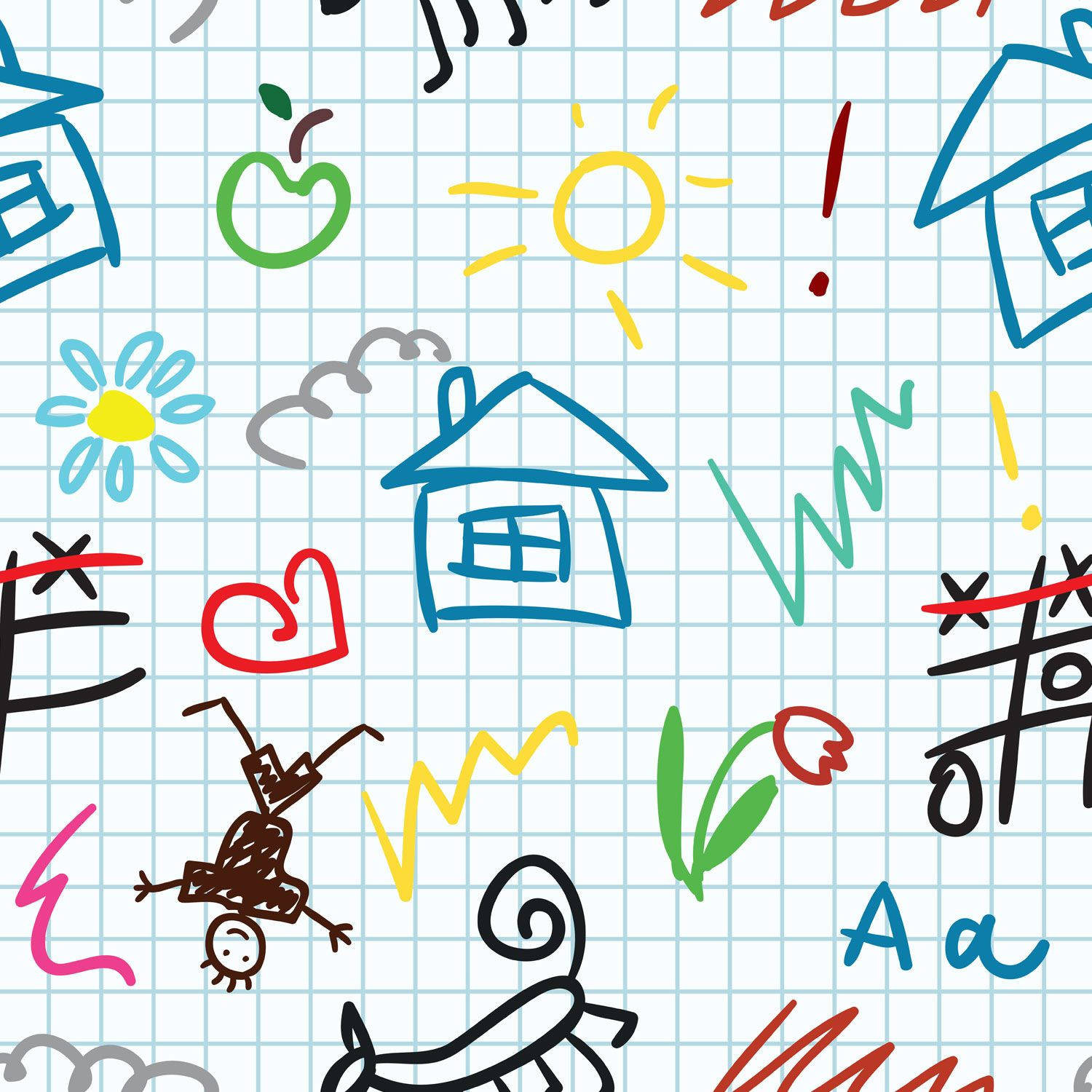 Creative Kids School Doodle Art Background