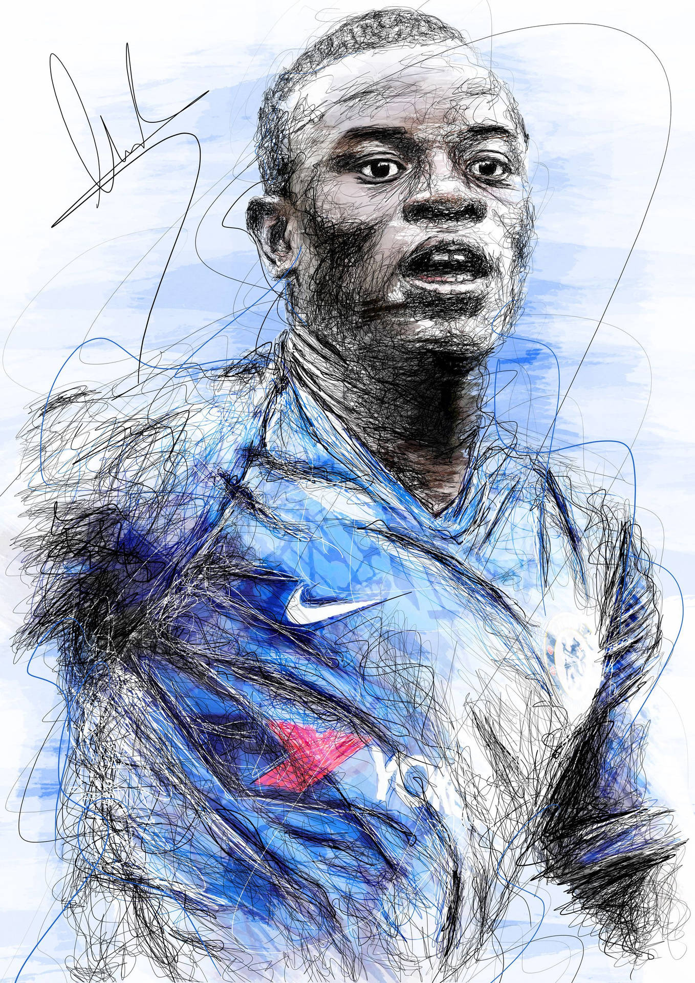 Creative N'golo Kante Sketch Background