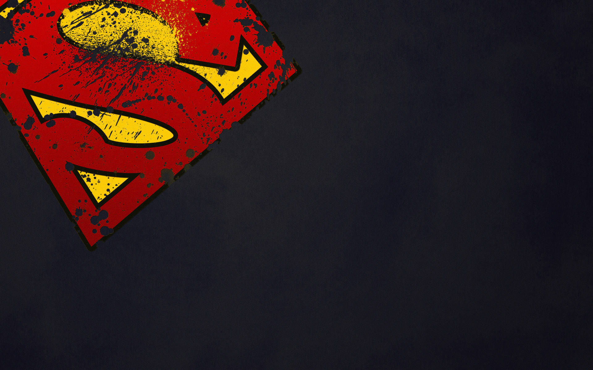 Creative Superman Logo At The Corner Background