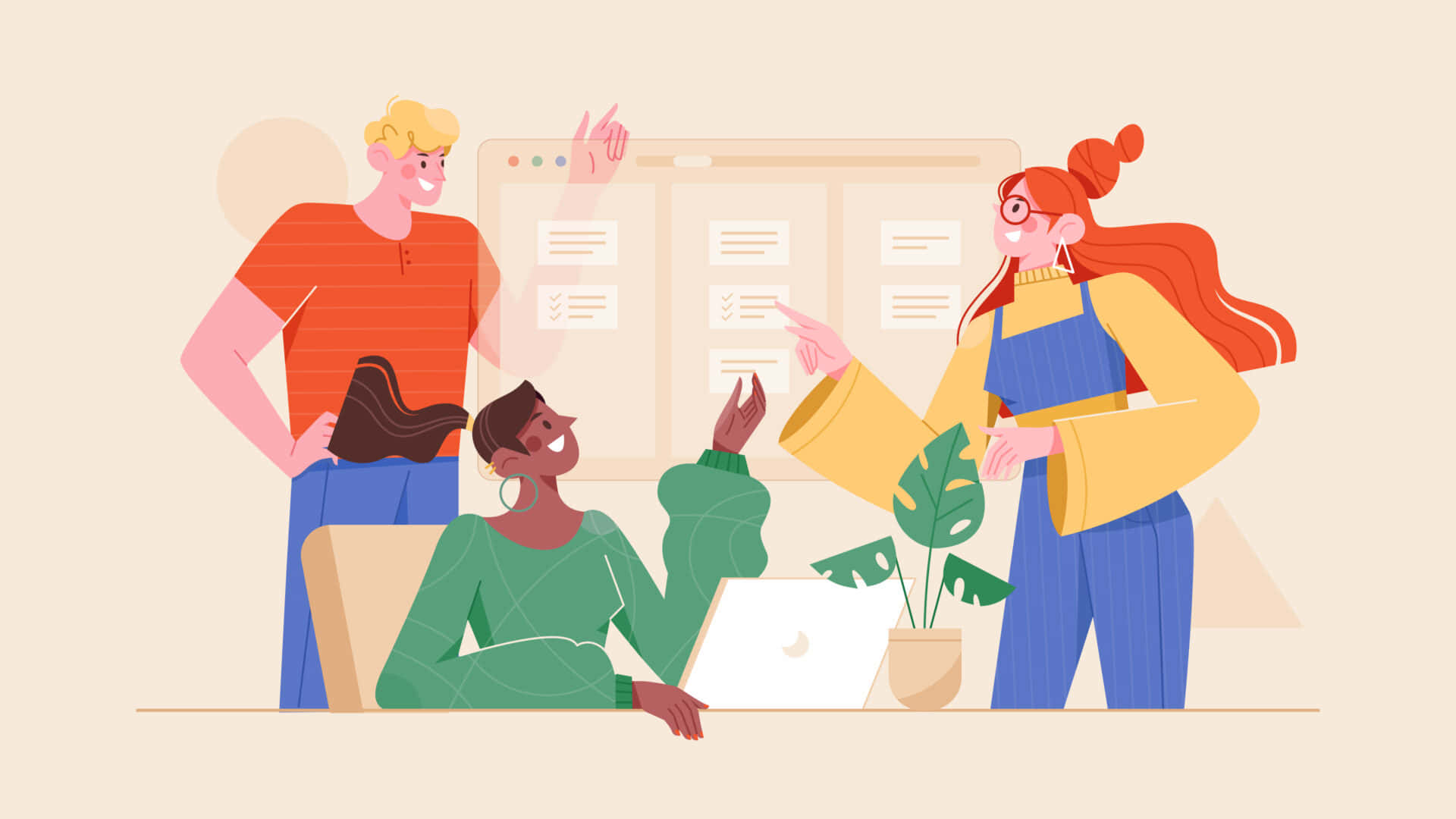 Creative Team Collaboration Illustration Background