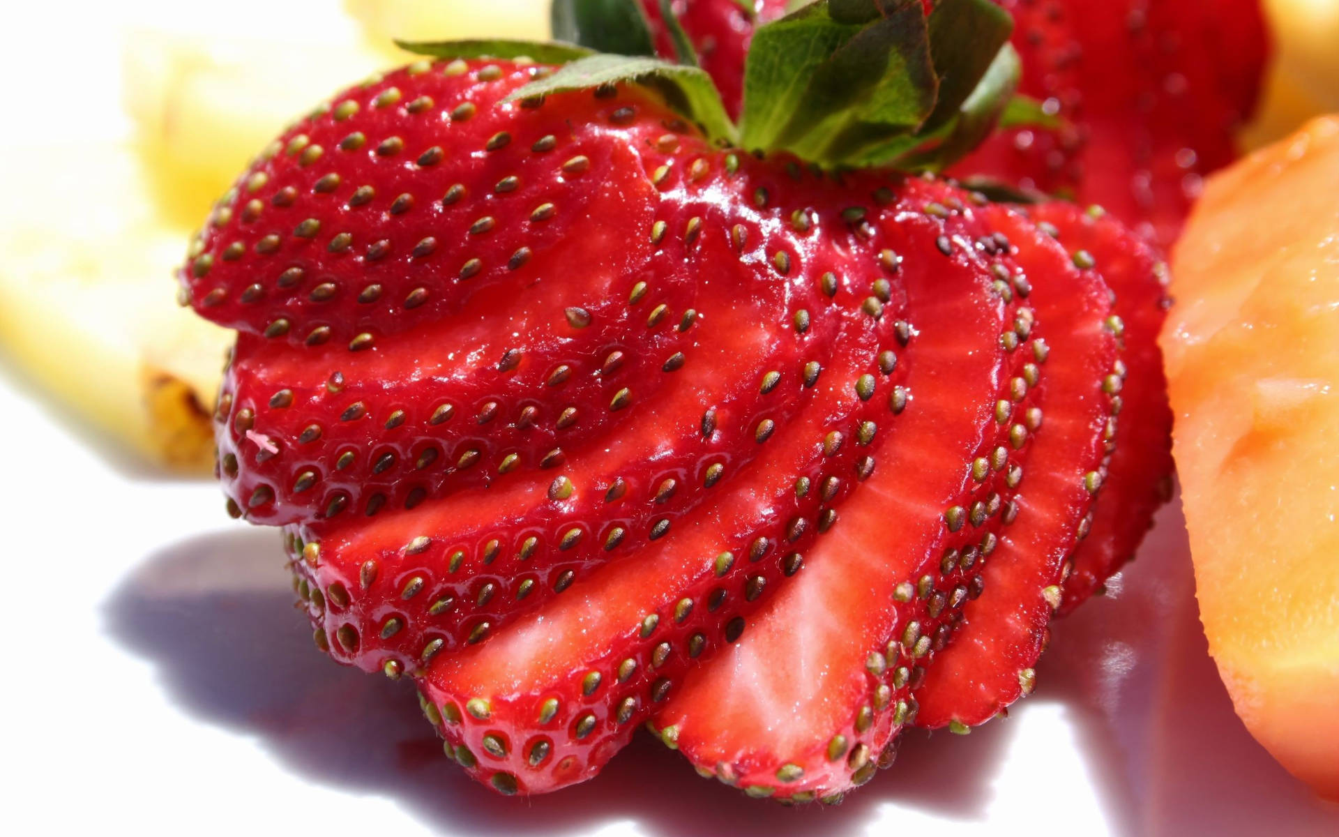 Creatively Sliced Strawberry Background