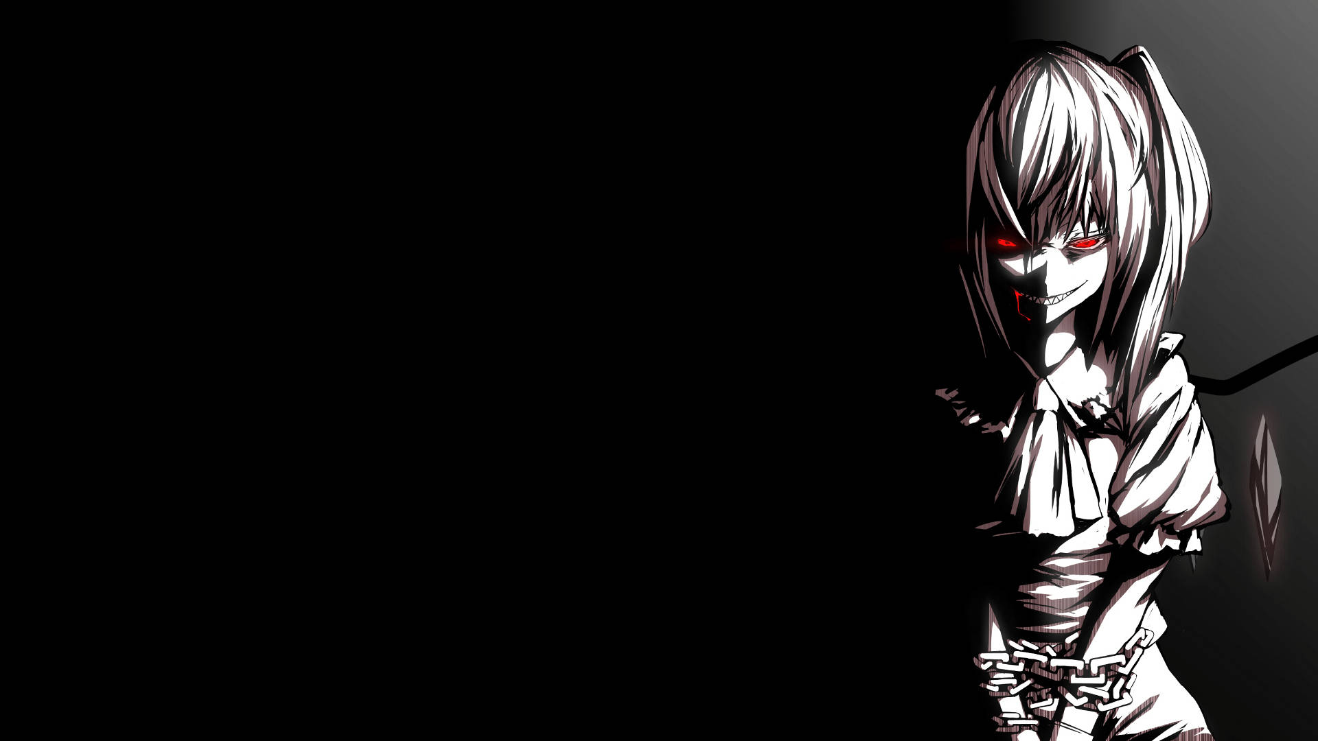 Creepy Anime Girl Evil Smile Background