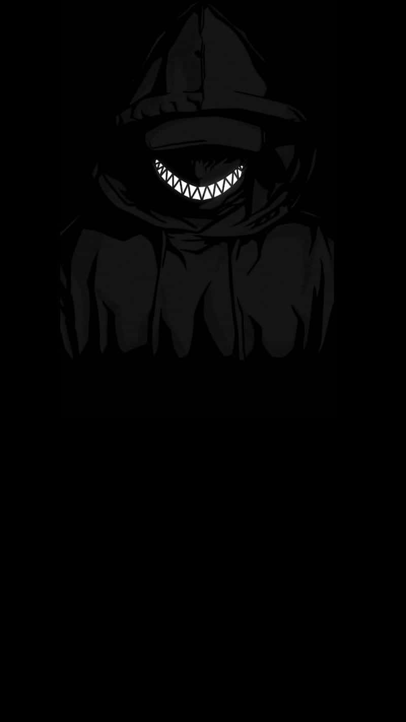 Creepy Black Anime Pfp Smile Background