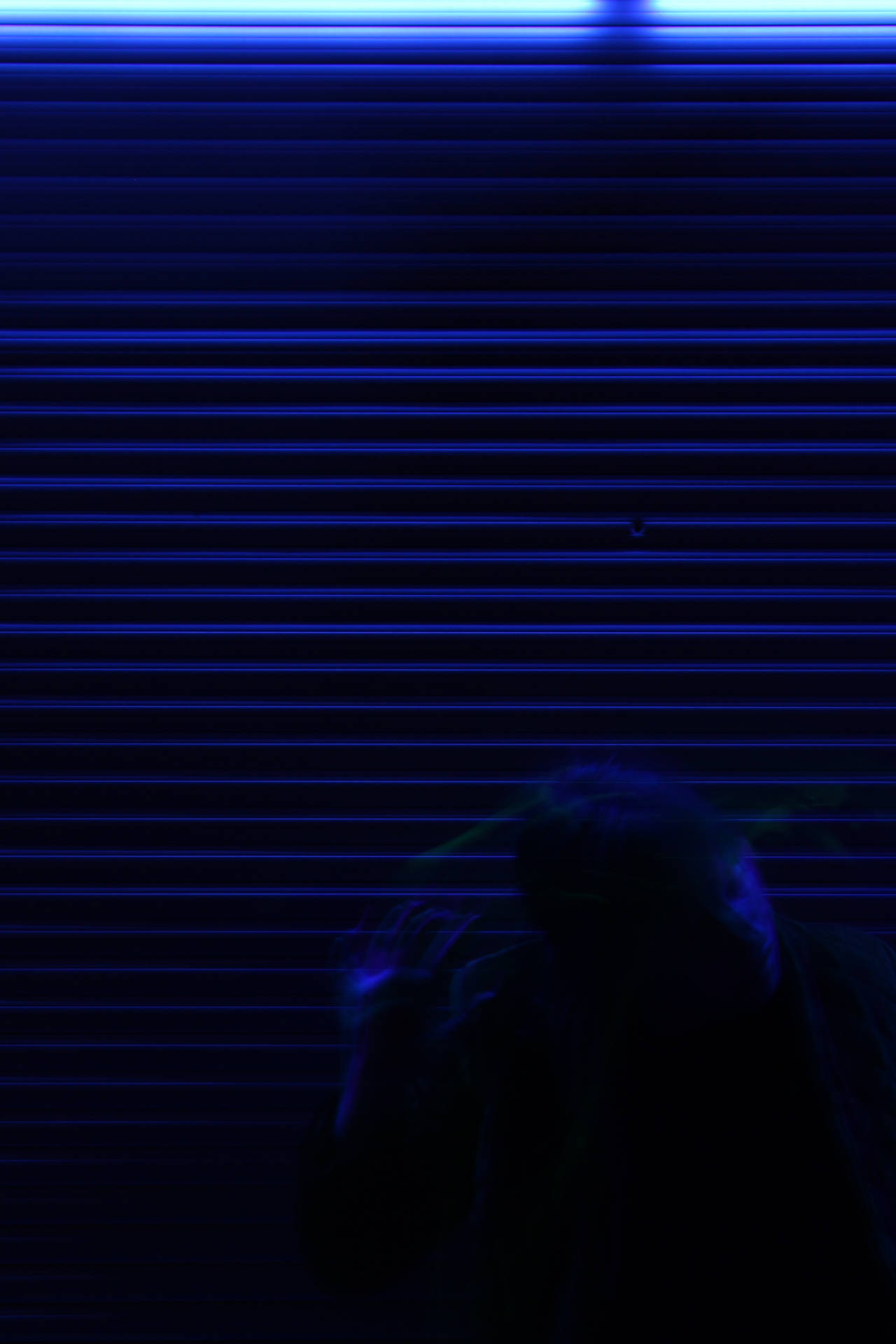 Creepy Dark Blue Blinds Background