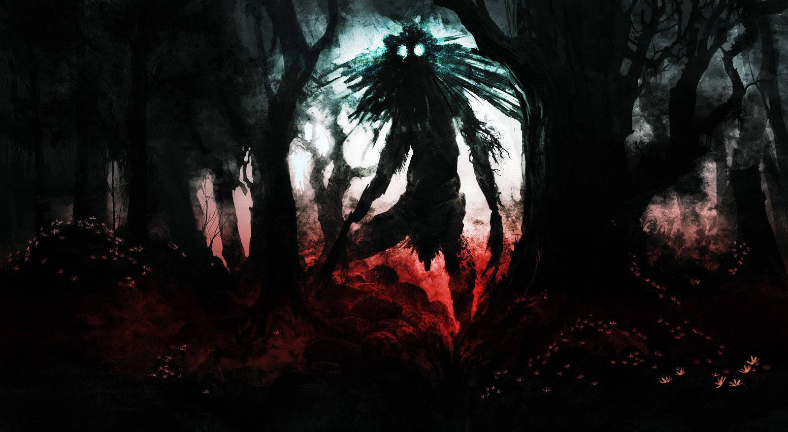 Creepy Forest Shadow Demon
