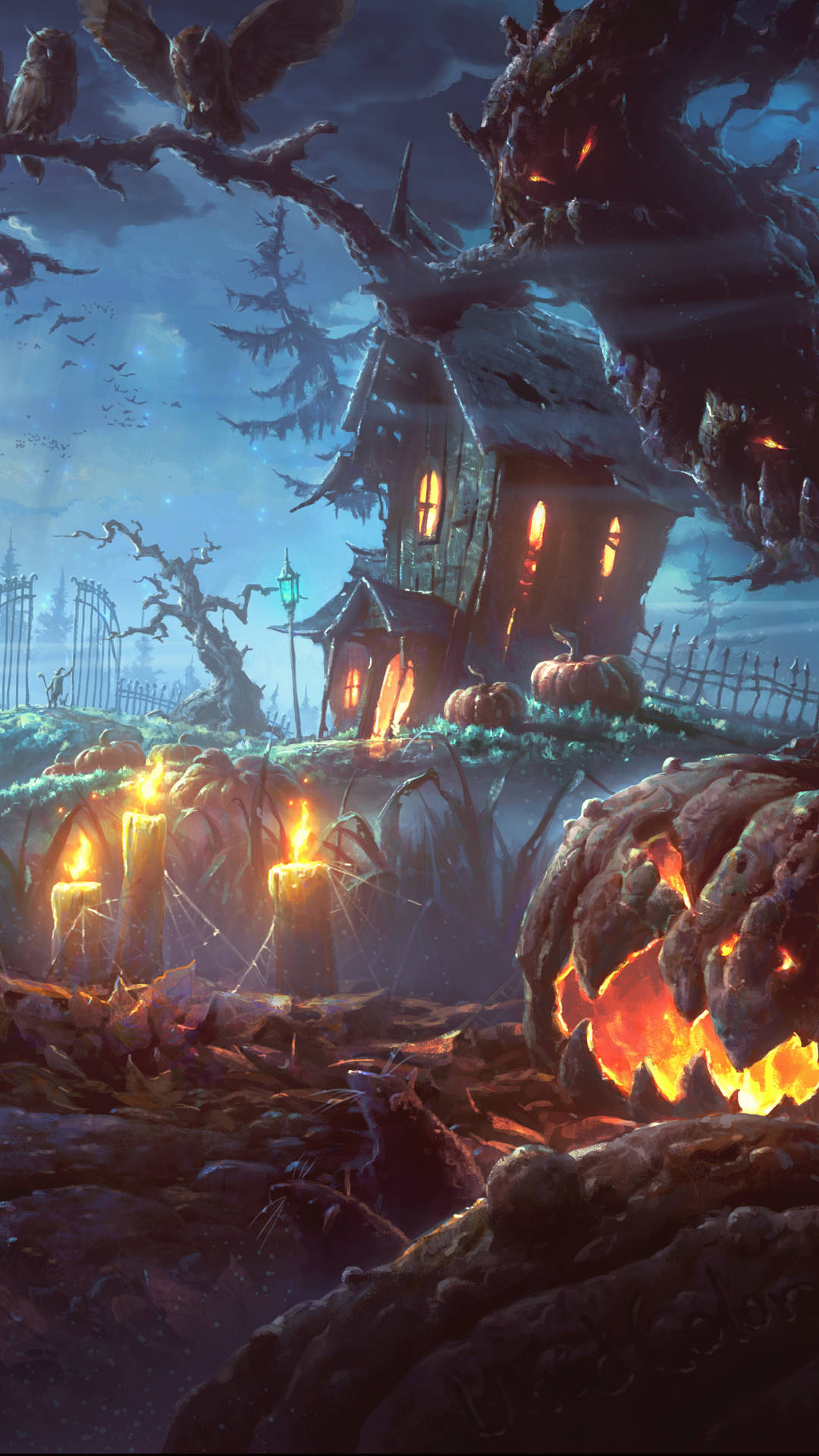 Creepy Ghost House Halloween Iphone Background
