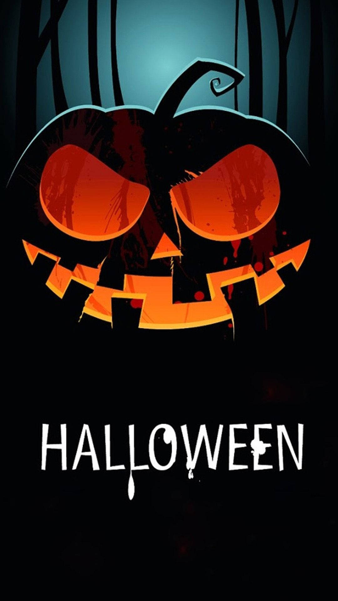 Creepy Pumpkin Halloween Phone Background