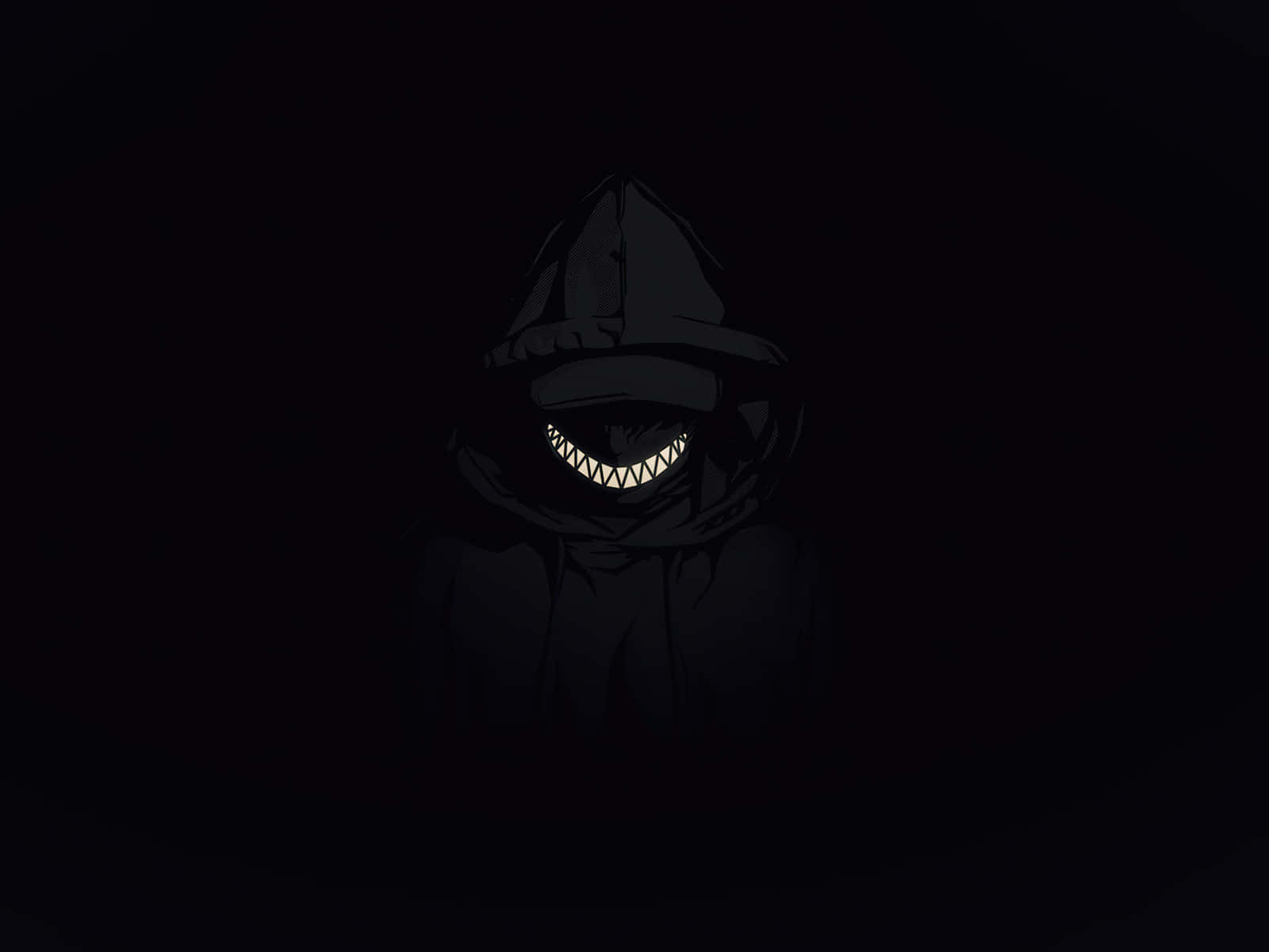 Creepy Smile In Black Background